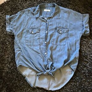 Jean colored button up short sleeve